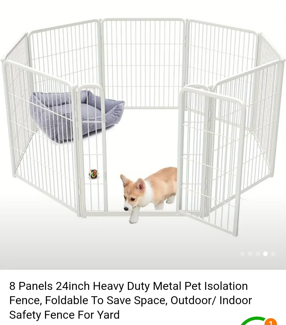 8-Panel Pet Playpen - Heavy Duty Metal Dog Fence image indicator(2)