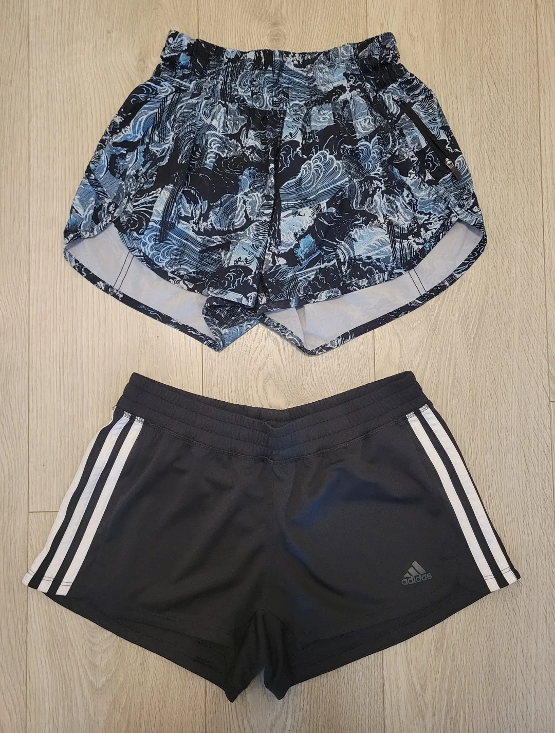 Two pairs of women's athletic shorts - Adidas & Lululemon thumbnail