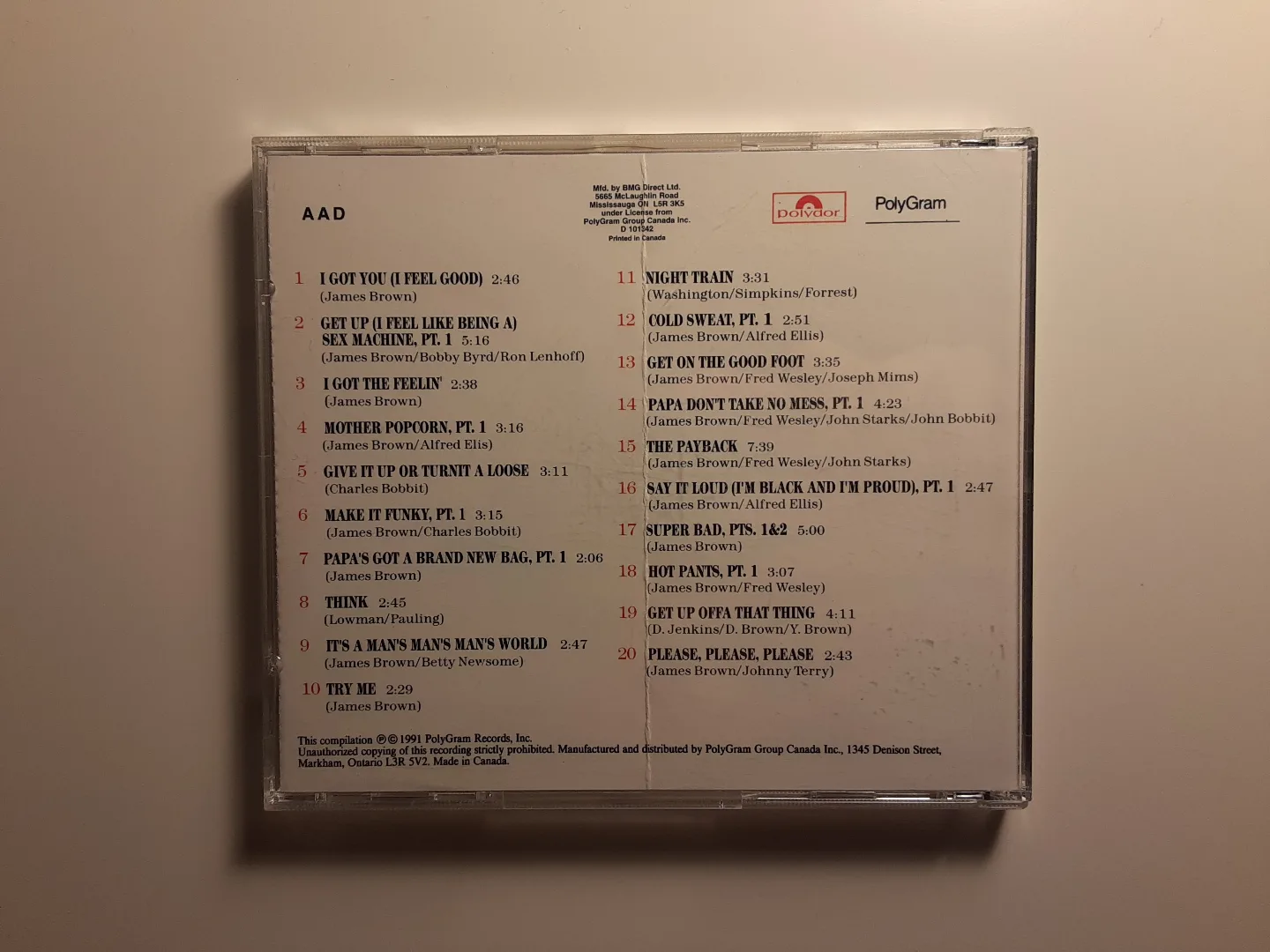 James Brown - 20 All Time Greatest Hits | CD image indicator(3)