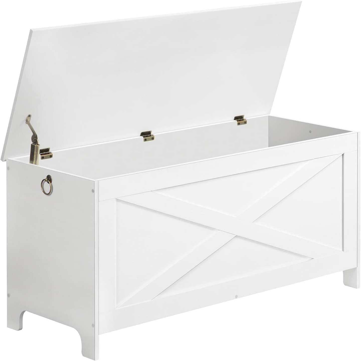 White Wooden Storage Bench