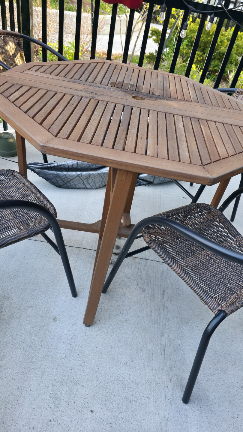 Octagon Patio Table and Four Chairs Set