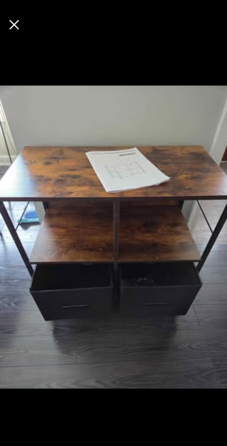 Rustic Industrial Mobile Storage Organizer with Drawers - photo 5