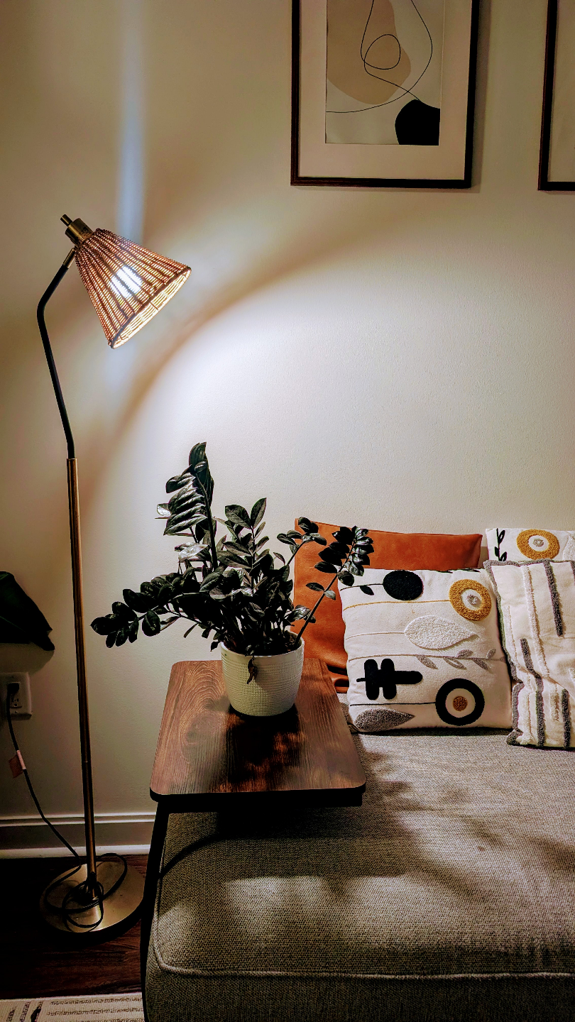 Floor Lamp with Rattan Shade
