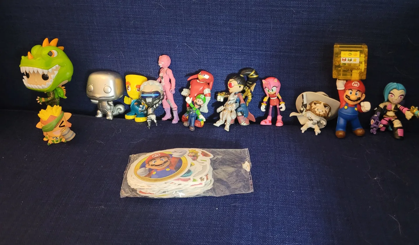 Bulk Lot of Video Game Character Figures and Stickers thumbnail