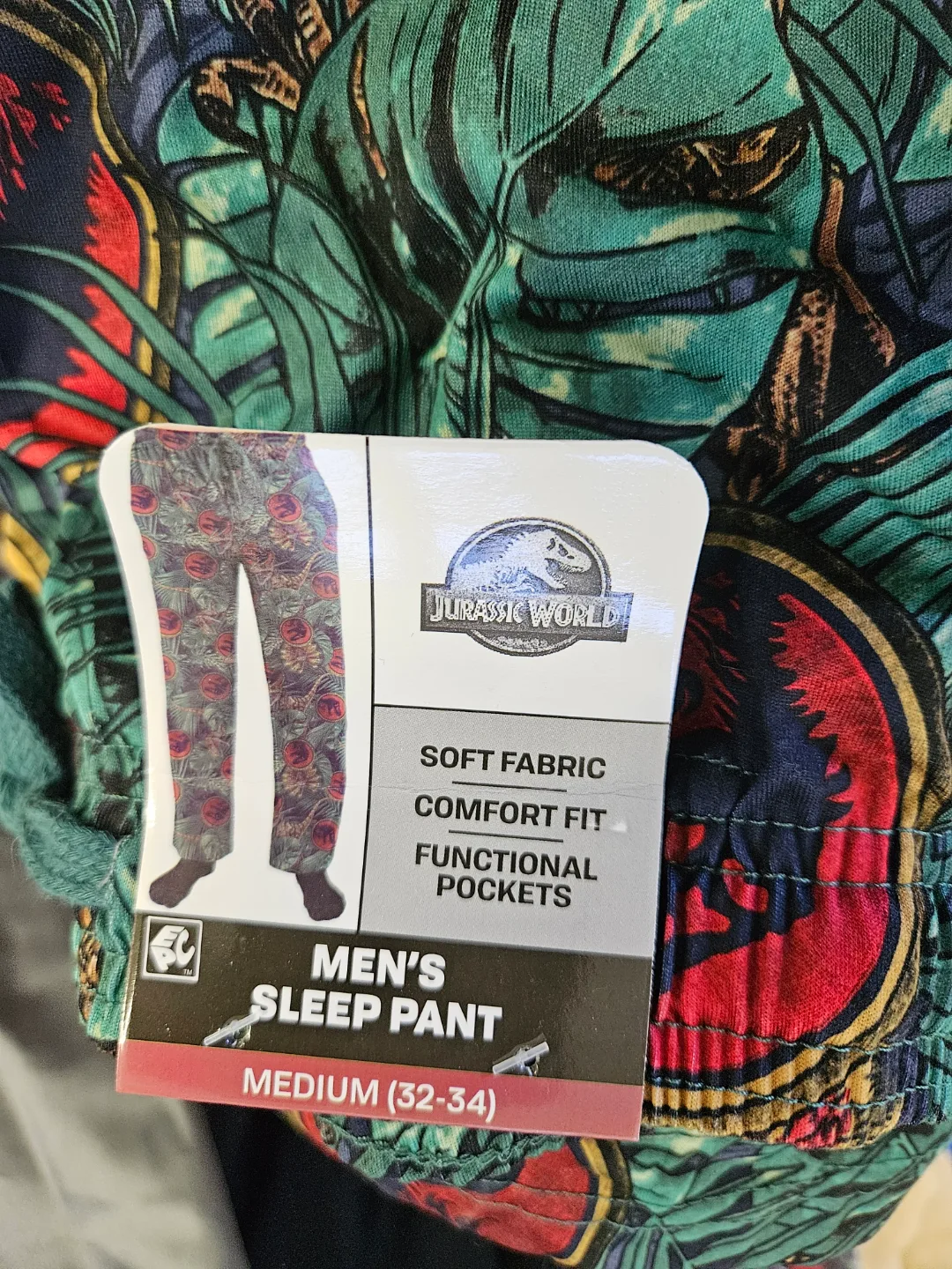 Men's Jurassic World Dinosaur Sleep Pants - Medium image indicator(2)