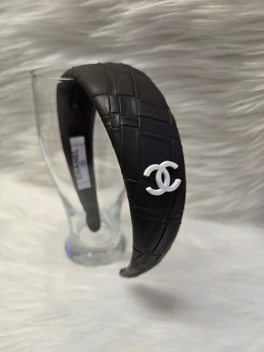 dark brown leather headband *new