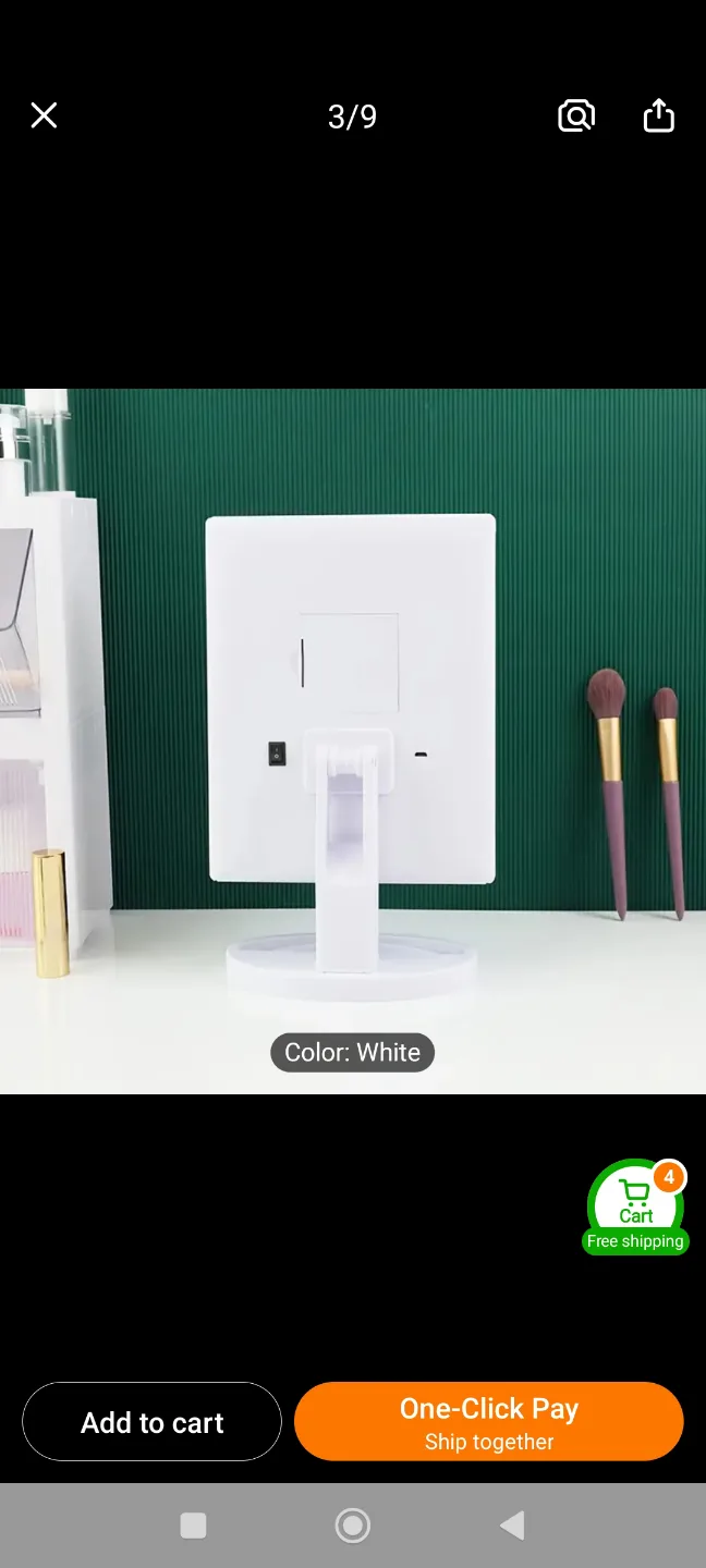 New USB Tri-fold Makeup Mirror with Touch Sensor image indicator(5)