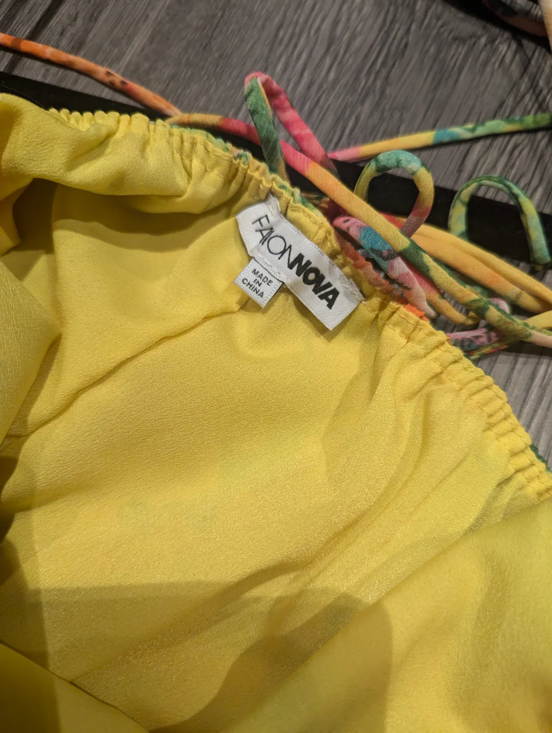 Floral Thigh Slit Maxi Sundress image indicator(4)