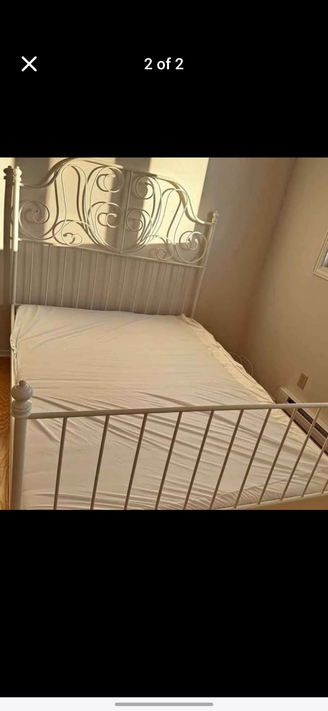 White Metal Bed Frame - photo 2