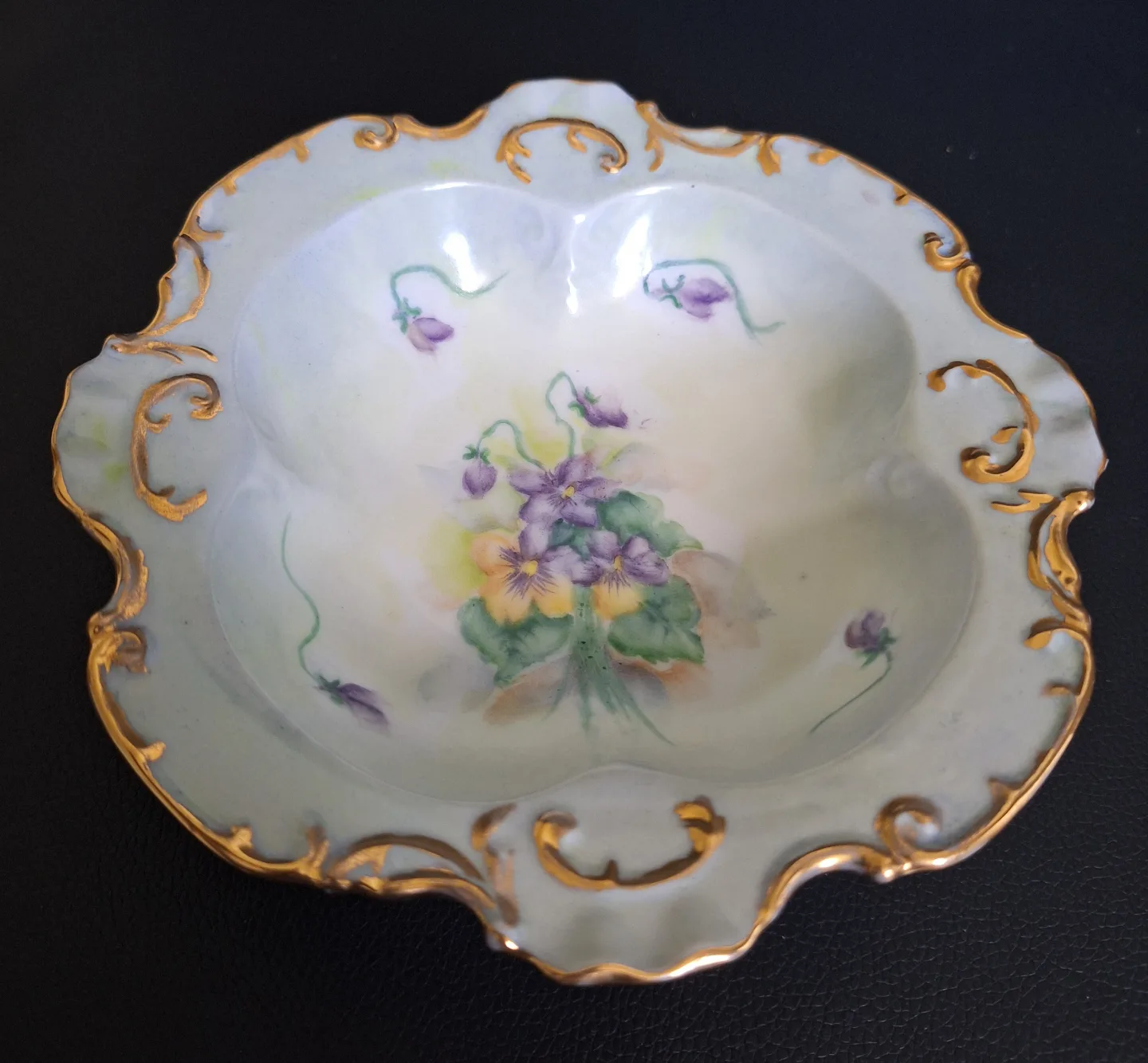 Antique N. Adams hand-painted porcelain bowl image indicator(7)