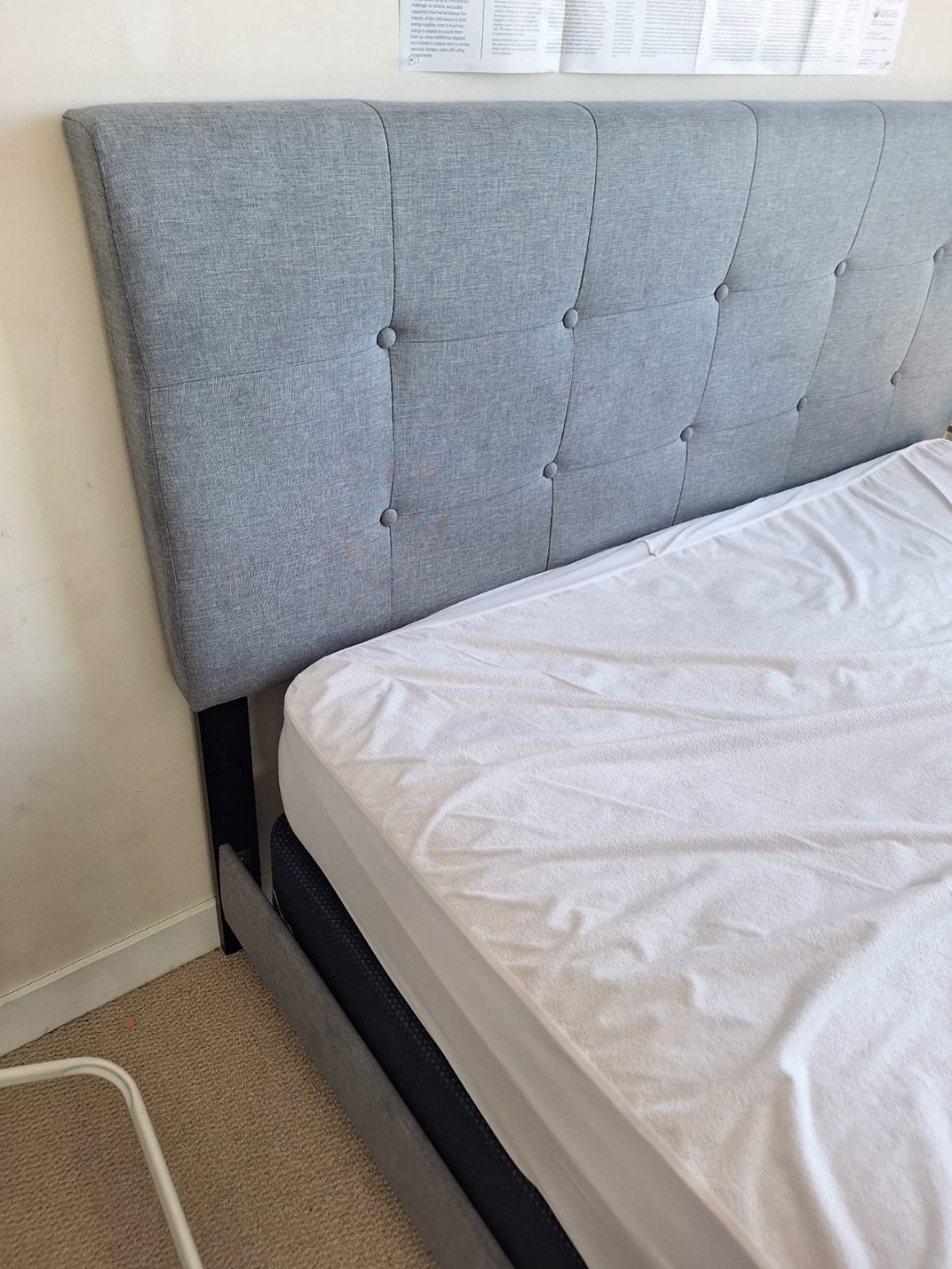 Urgent Sale Queen Size Upholstered Bed Frame with Headboard