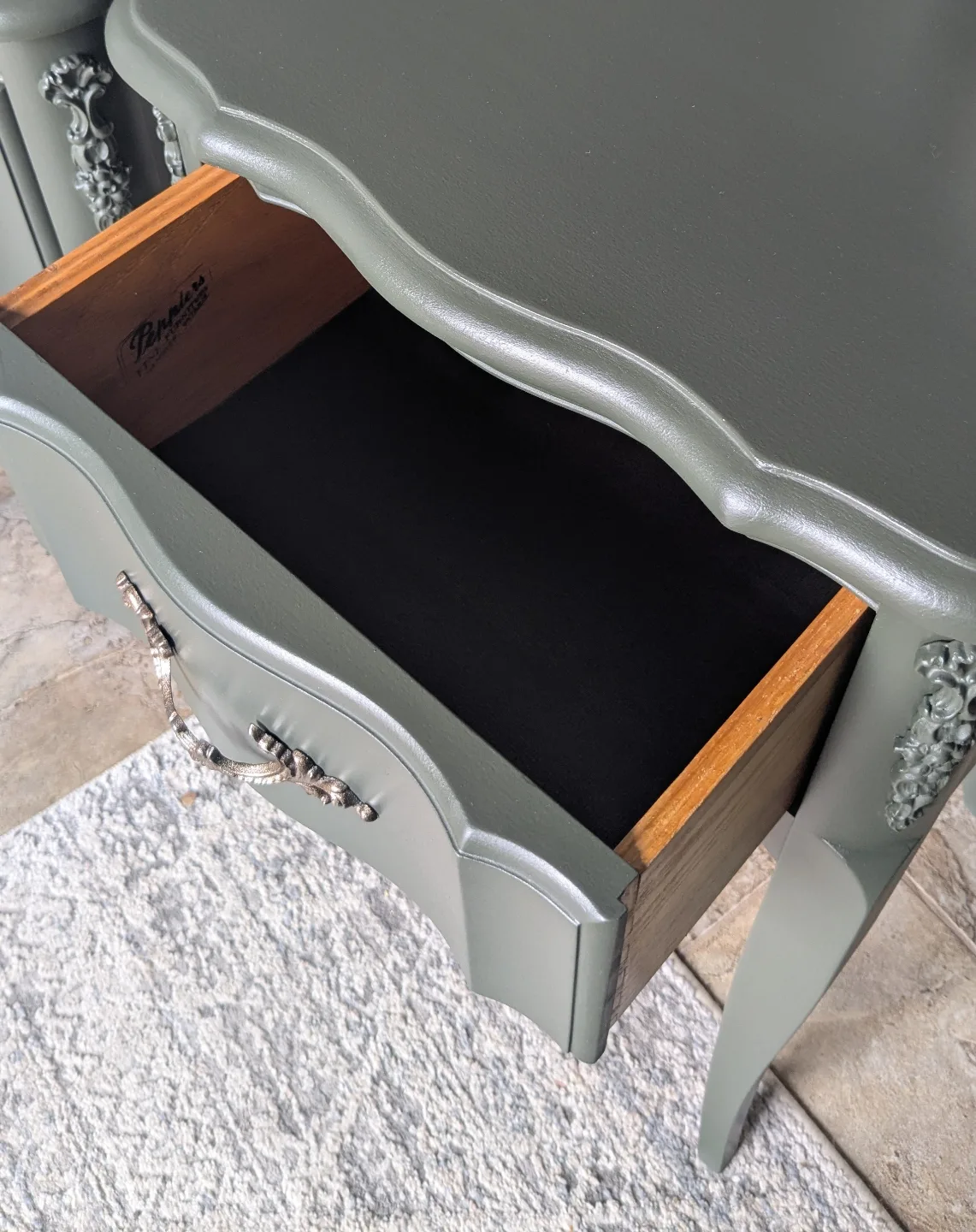 Pair of Refinished Dark Green Nightstands image indicator(4)