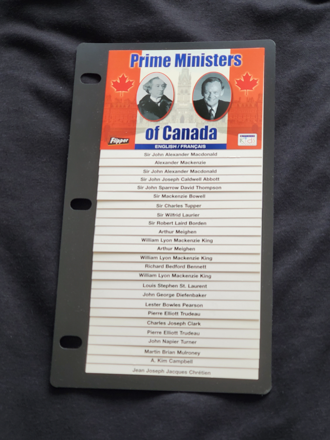 Prime Ministers of Canada Flip-Card Set (Flipper) #freecycle