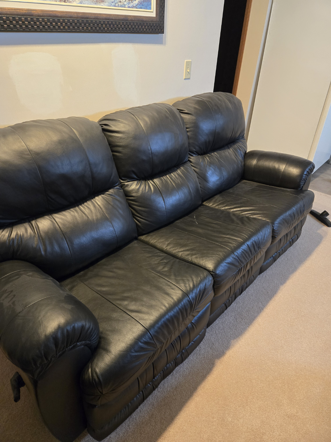 3 piece leather reclining set - photo 5