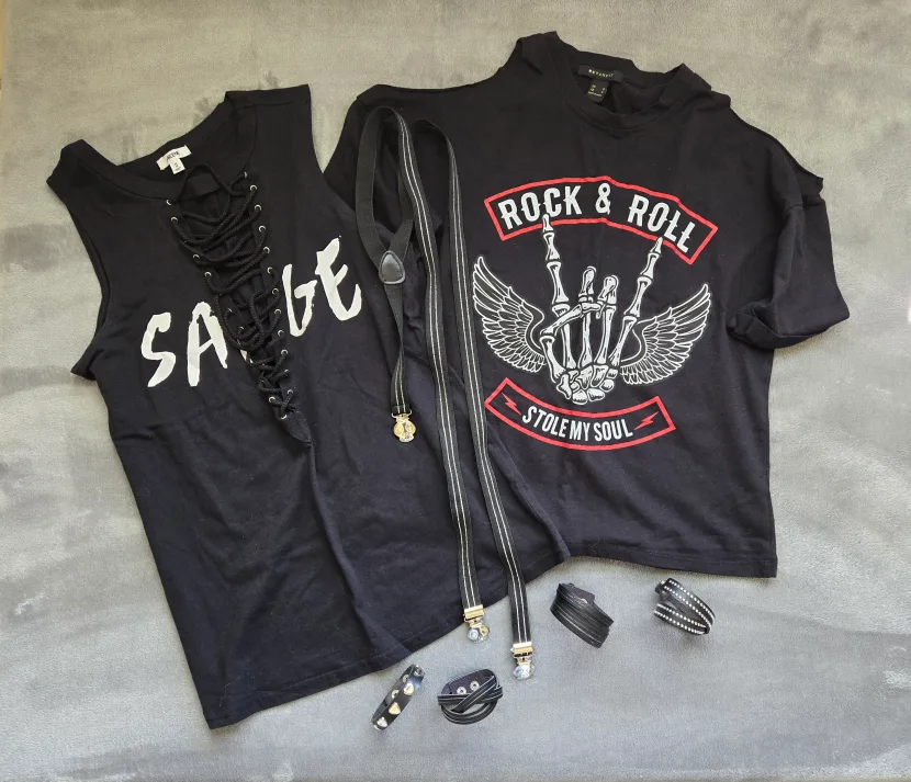 Rock & Roll Bundle: Graphic Tee, Lace-Up Tank & Accessories thumbnail