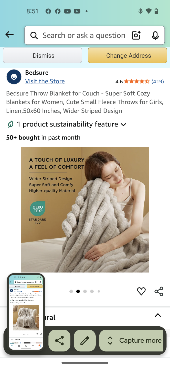 Bedsure Throw Blanket - Natural brand new - photo 2
