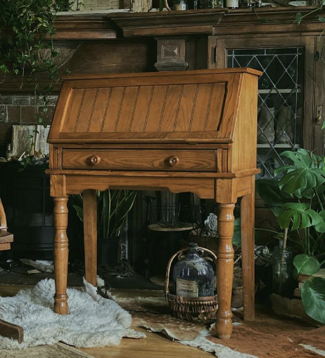 Vintage Oak Secretary Desk - photo 2