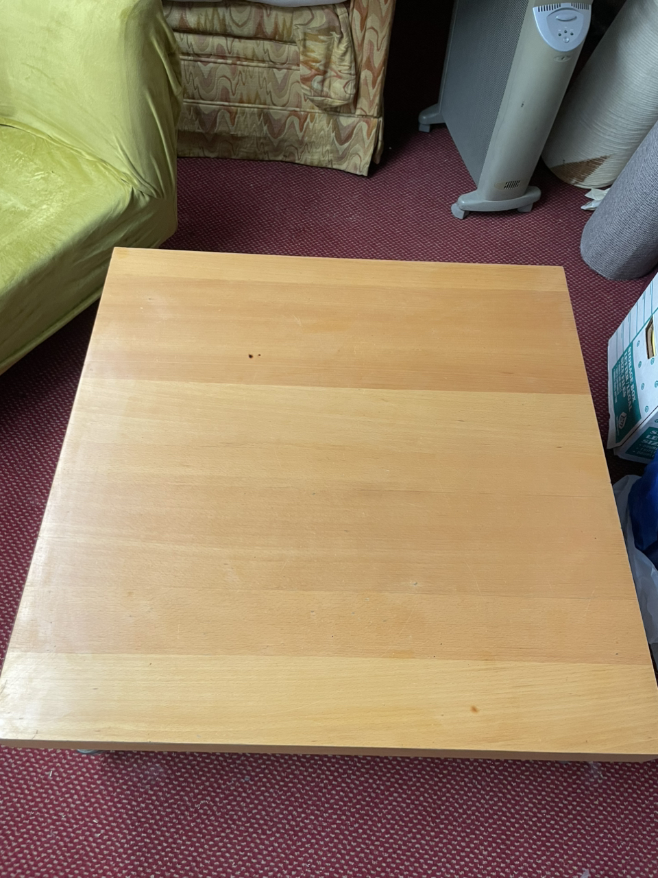 Modern Low Square Accent Coffee Table With Wheels - photo 3