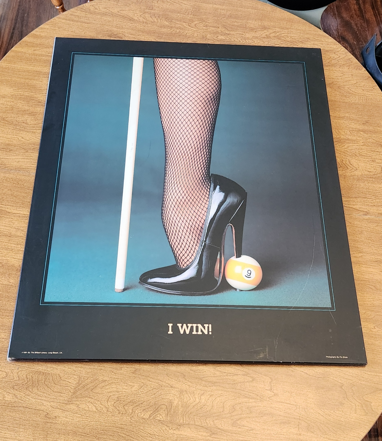Vintage Billiards Poster - I Win!