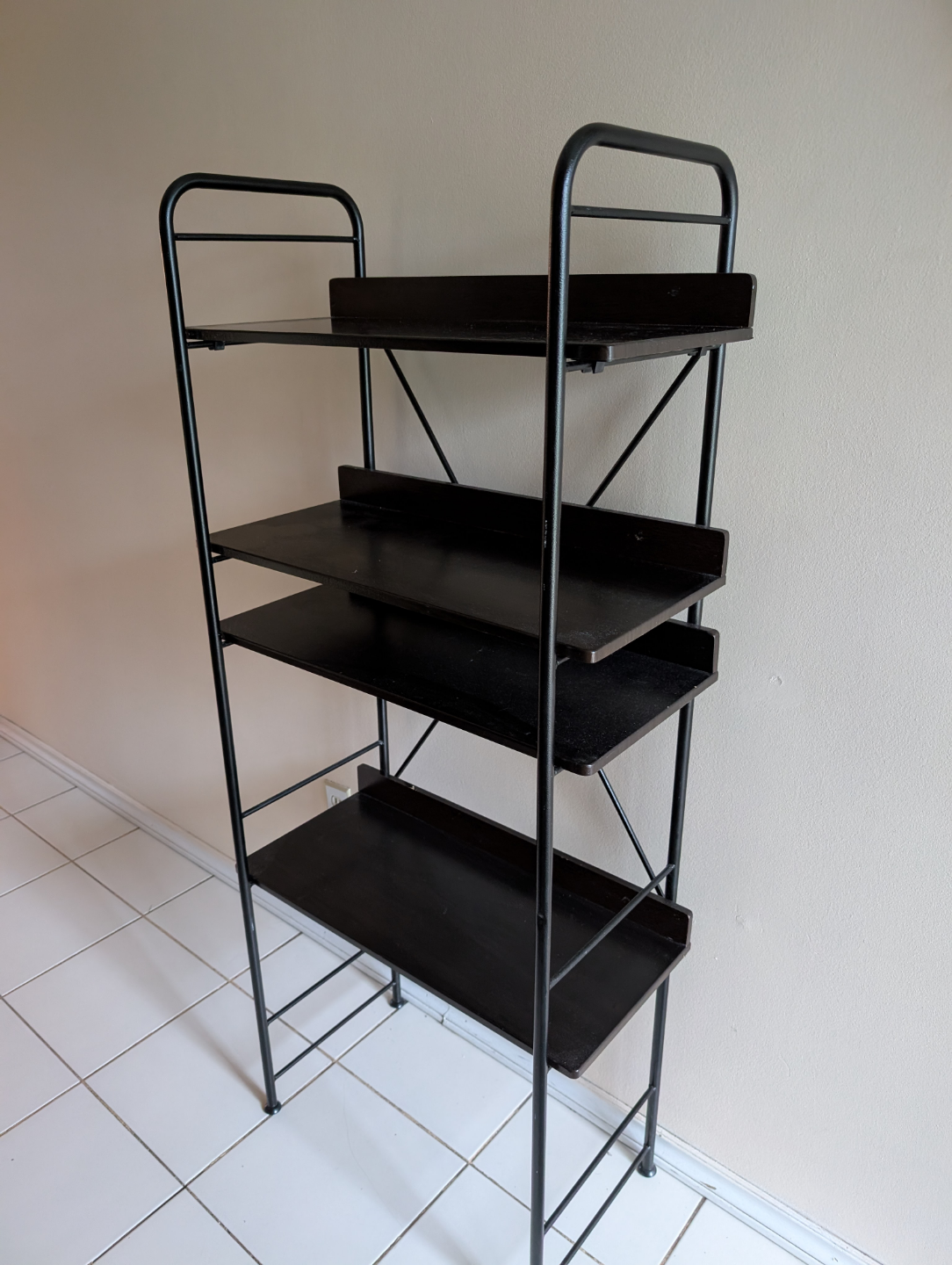 Black Metal 4-Tier Shelving Unit