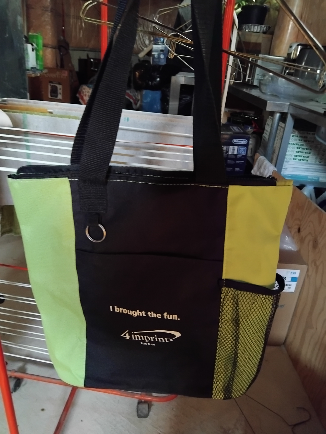 Lime Green and Black Tote Bag