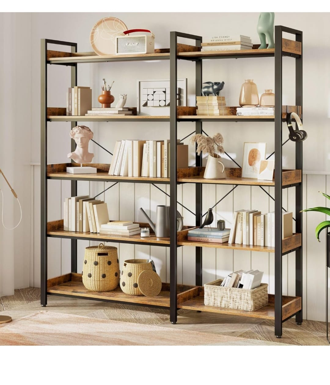 Rustic Industrial 6-Shelf Bookcase - Two Styles Available - photo 5