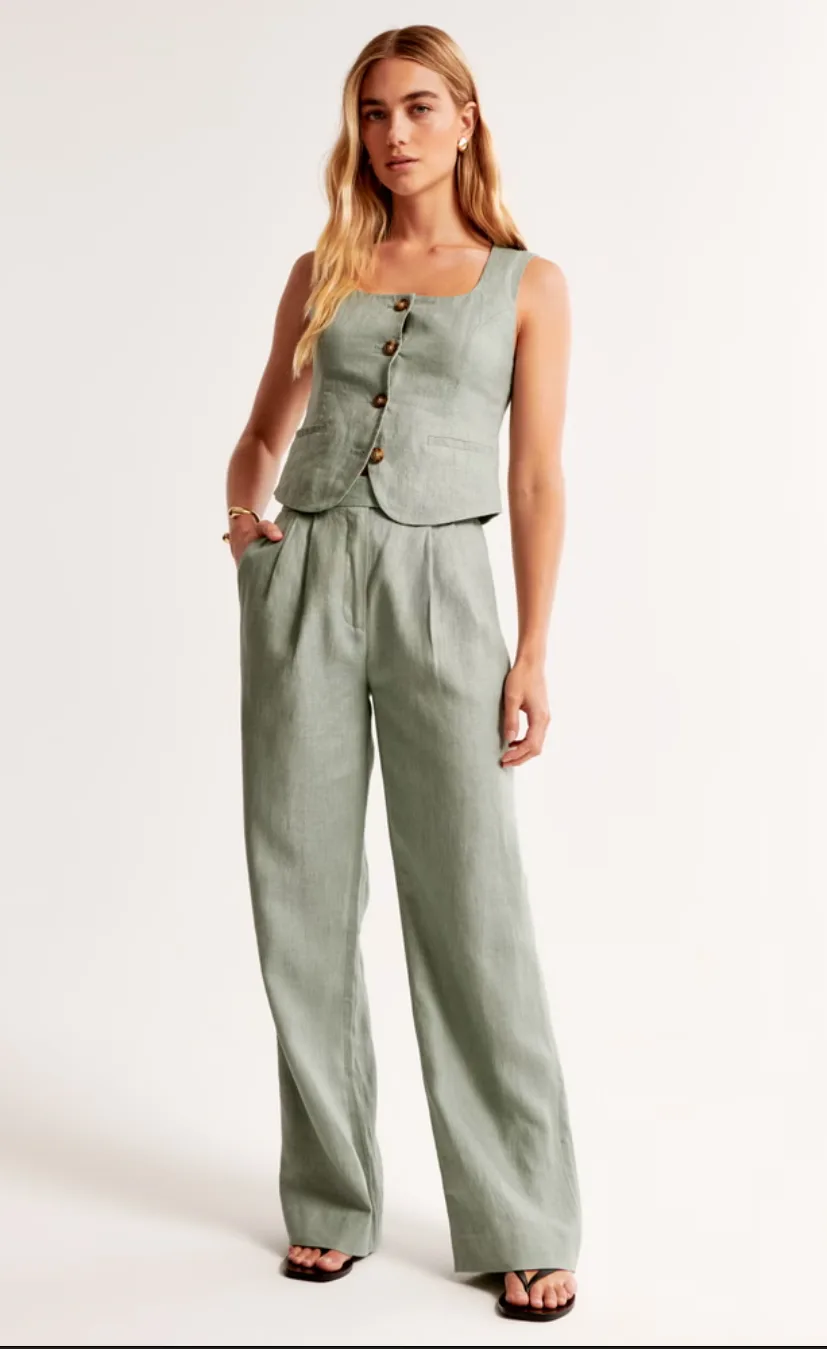 Abercrombie & Fitch Premium Linen Pants thumbnail