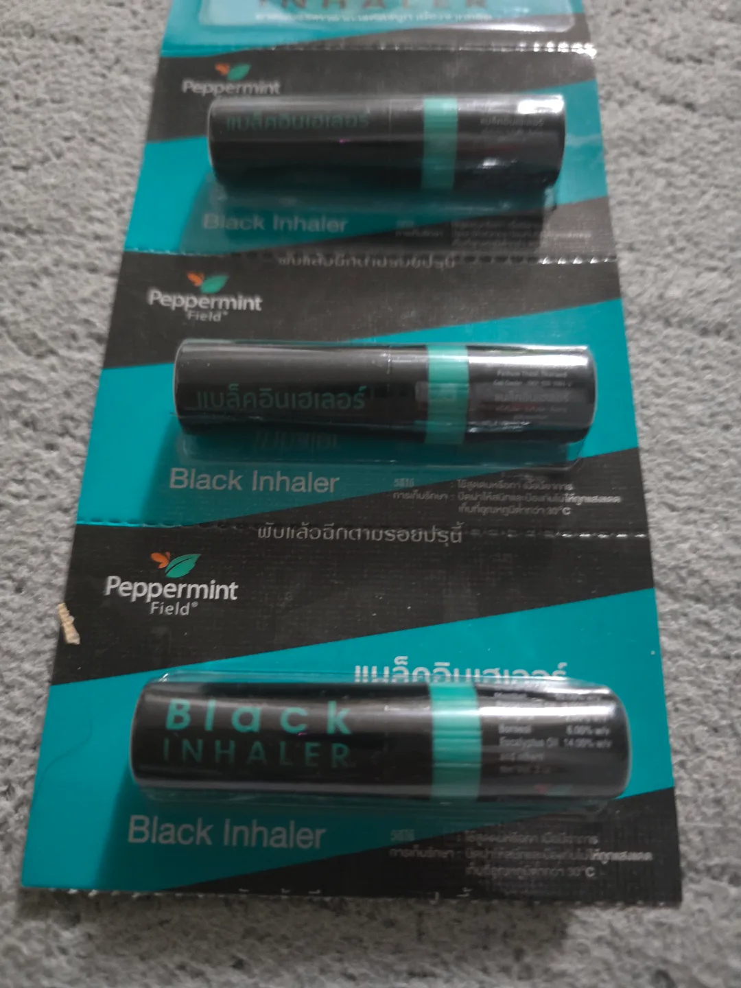 Peppermint Field Black Inhalers (Pack of 3) Thailand 🧡 image indicator(3)