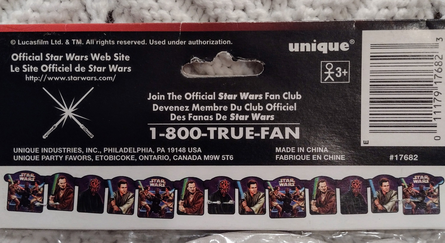 Star Wars Episode I Party Banner. NOS - photo 3
