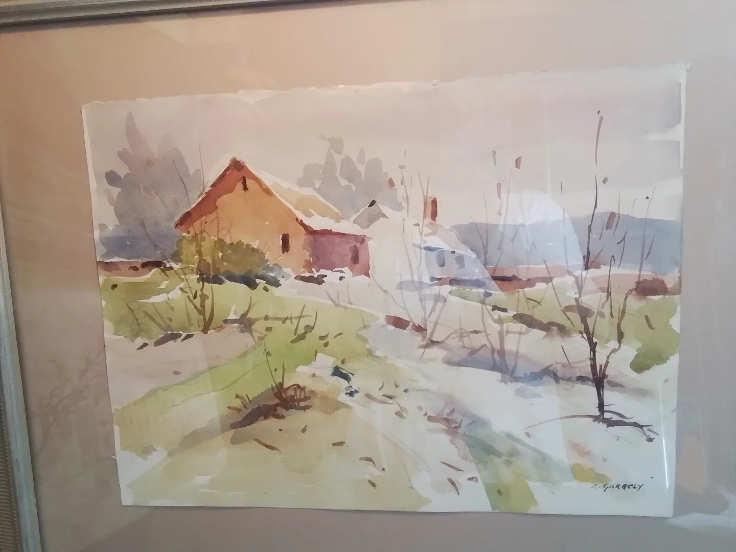 American Watercolor on Paper Signed Edward Garbely image indicator(2)