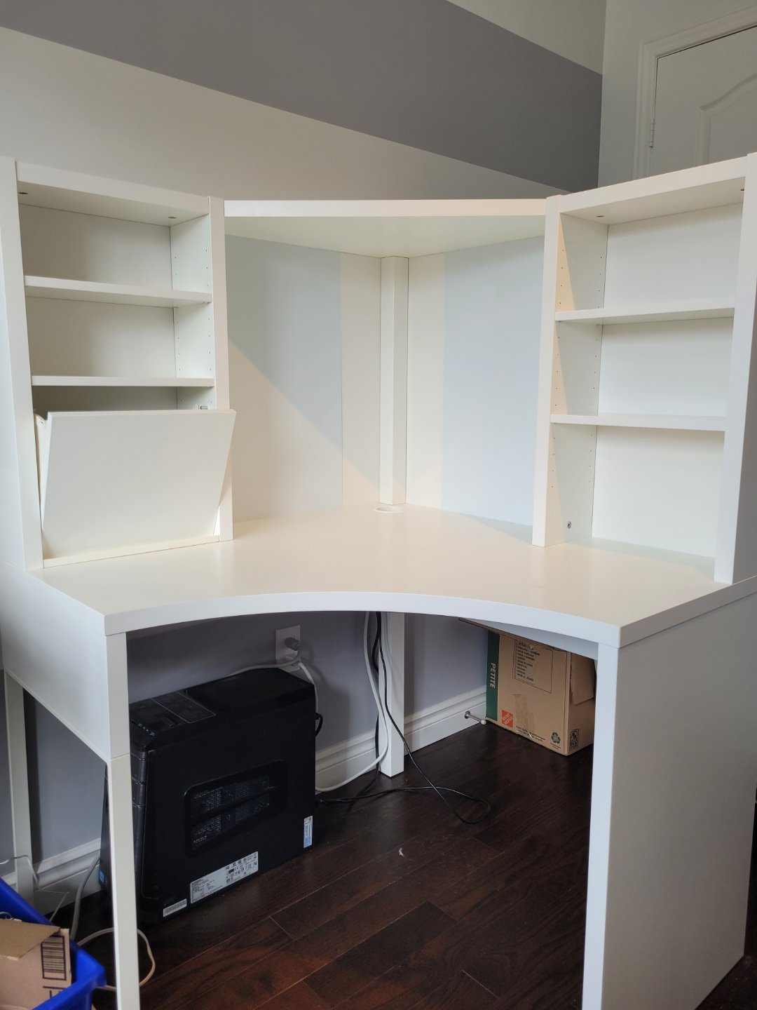 IKEA Corner Desk with Bookcases - White