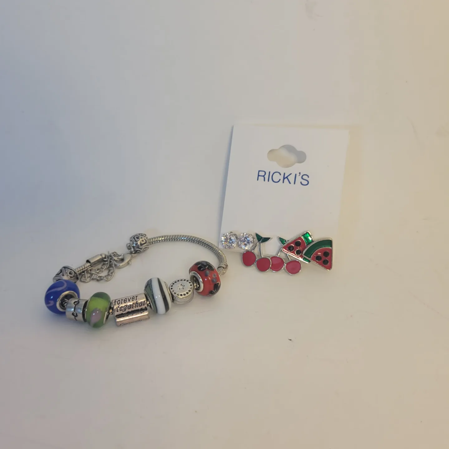 Charm Bracelet and Ricki's earrings set thumbnail
