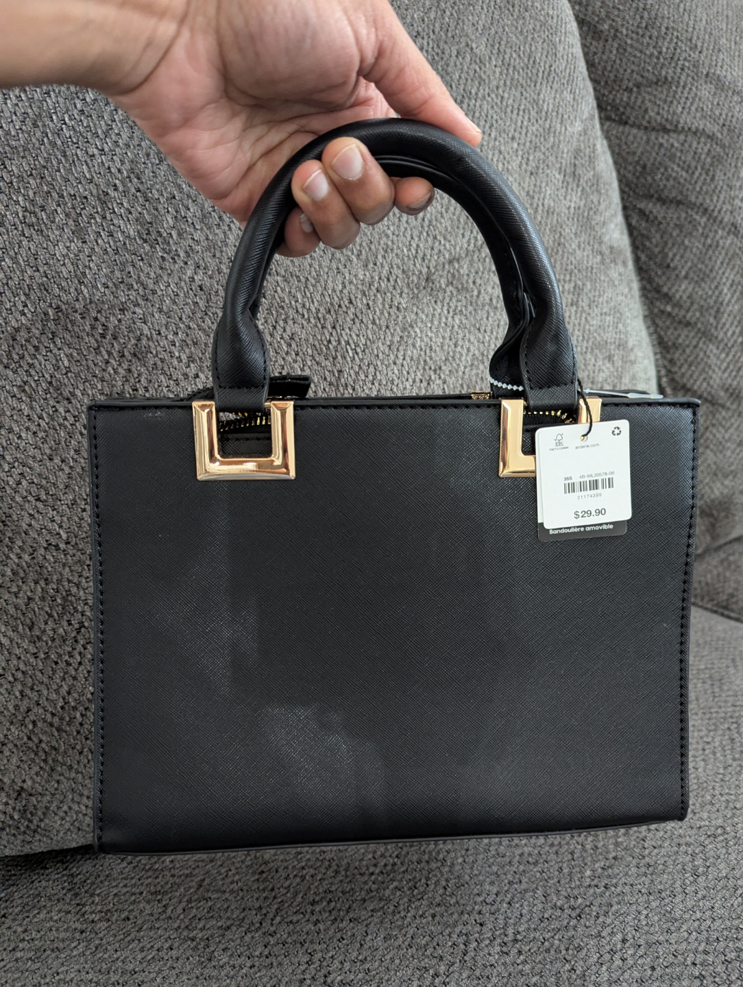 New Black office Handbag with Gold Accents