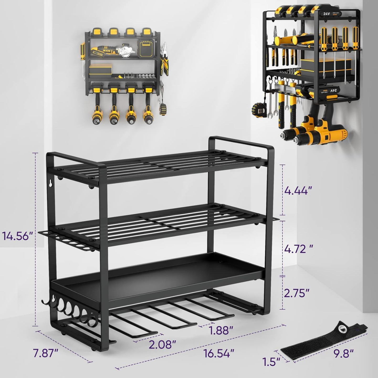 Power Tool Organizer Wall Mount Rack - Heavy Duty Storage - photo 3