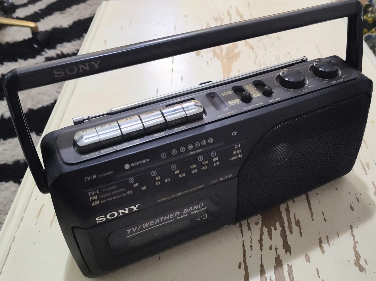 Vintage Sony Radio Cassette Recorder with TV/Weather Band thumbnail