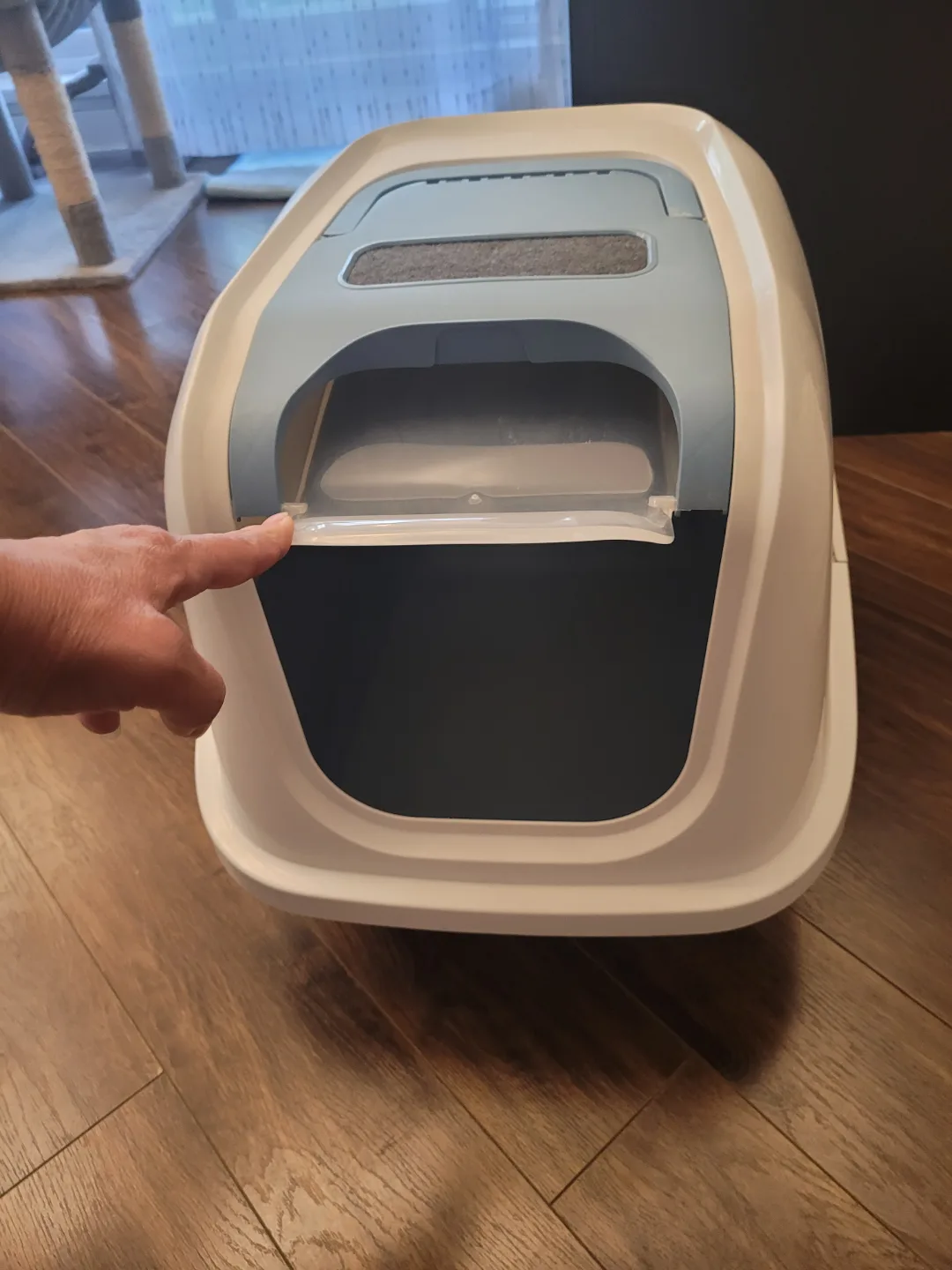 Enclosed Cat Litter Box with door&large scoop box image indicator(4)