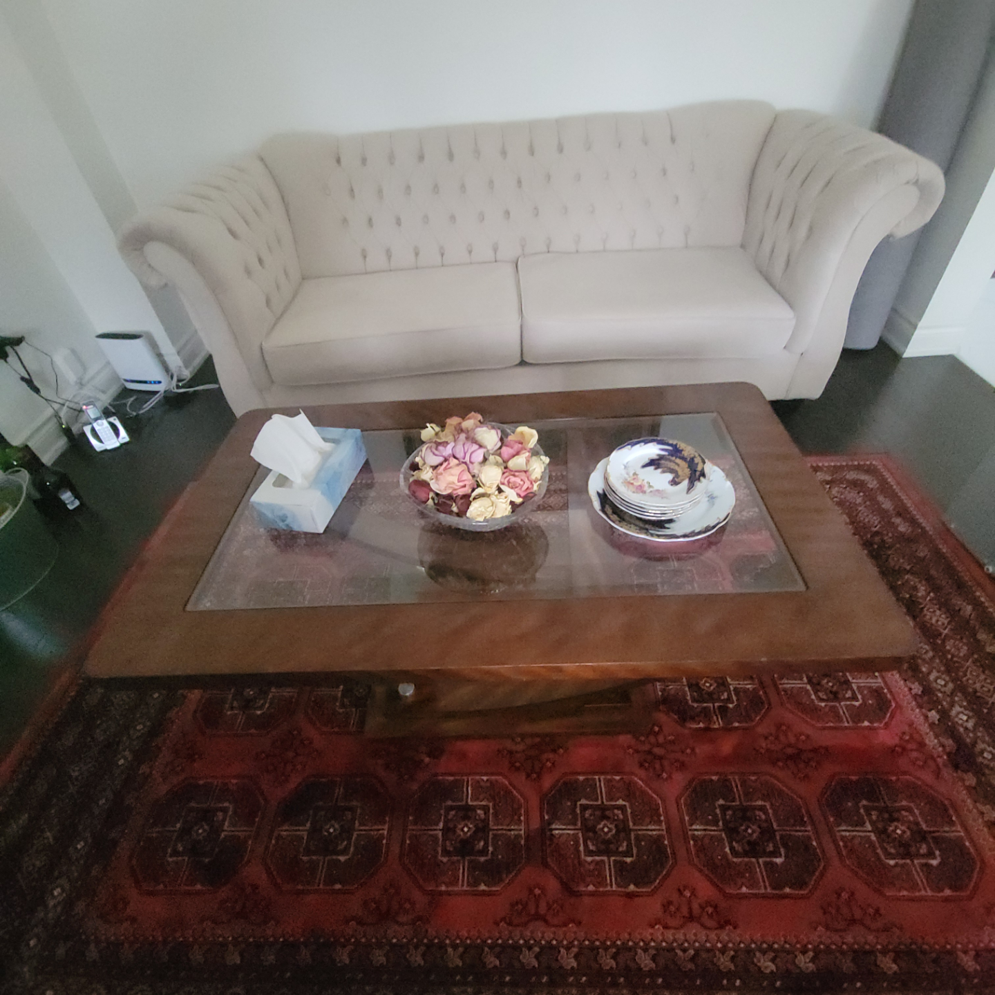 Modern Wood Coffee Table with Glass Top - photo 2