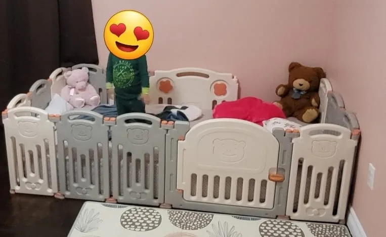 Baby Playpen - Grey and White image indicator(2)