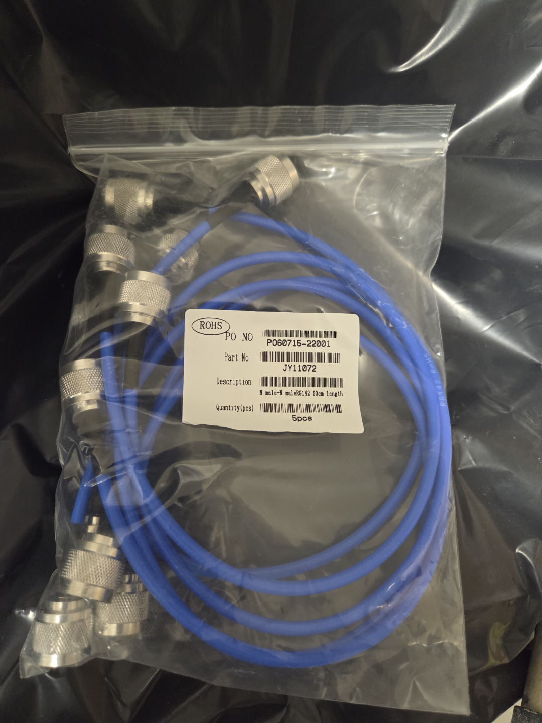 5 x N-Male to N-Male RG142 Coaxial Cables - 50cm - photo 3