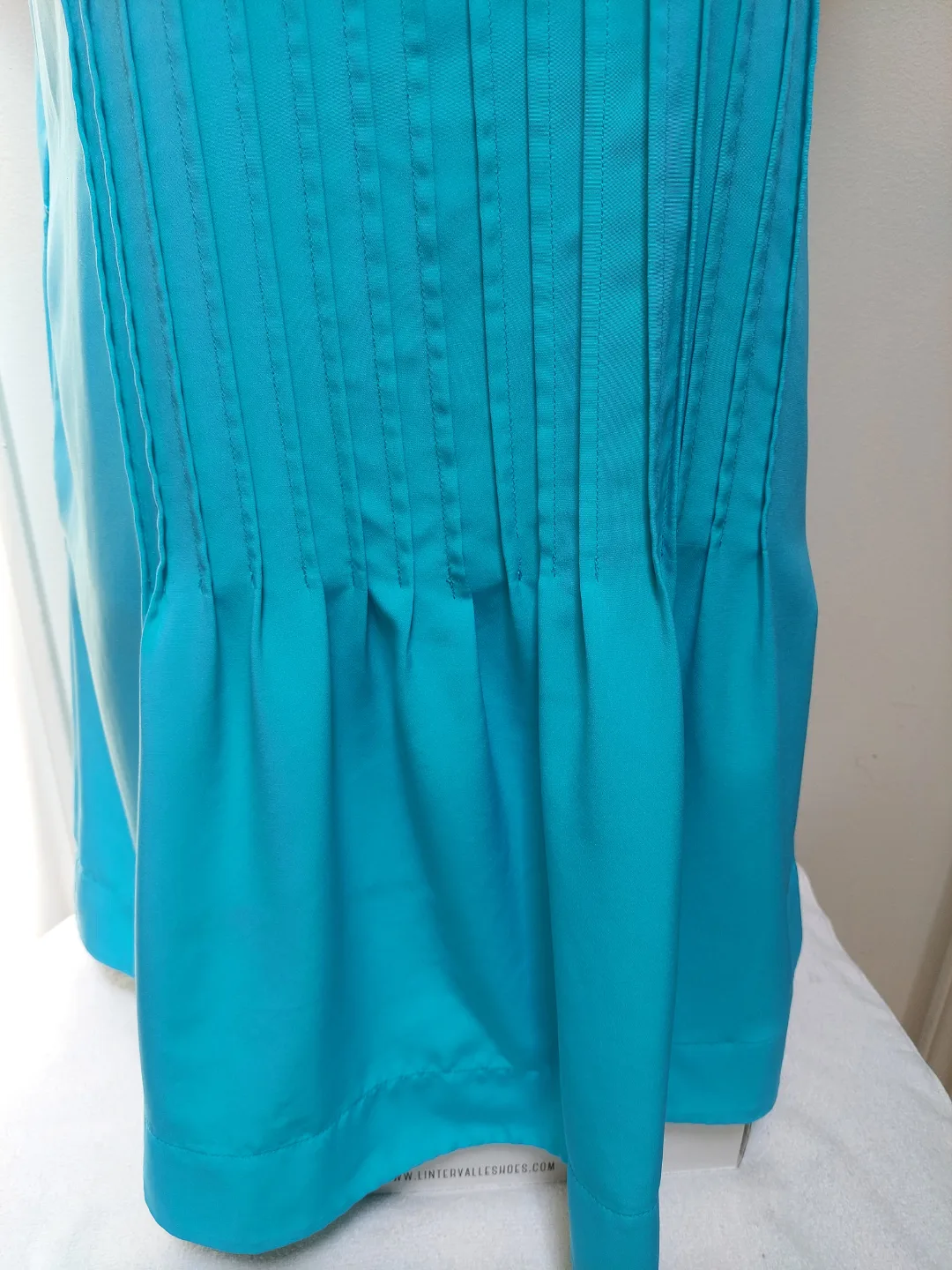 Ralph Lauren Women's Teal Pleated Sleeveless Dress image indicator(4)