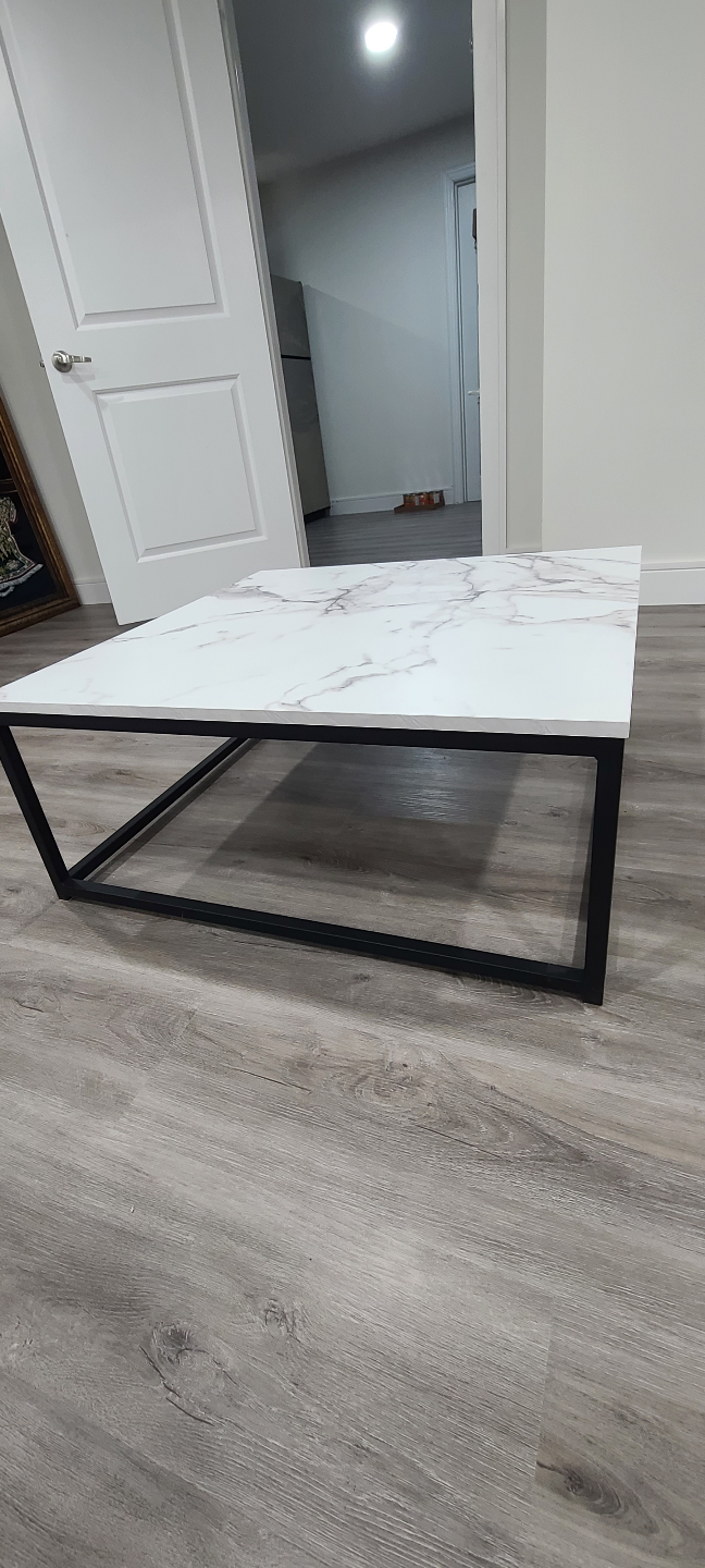 Modern Coffee Table - Marble Top & Black Frame - photo 3
