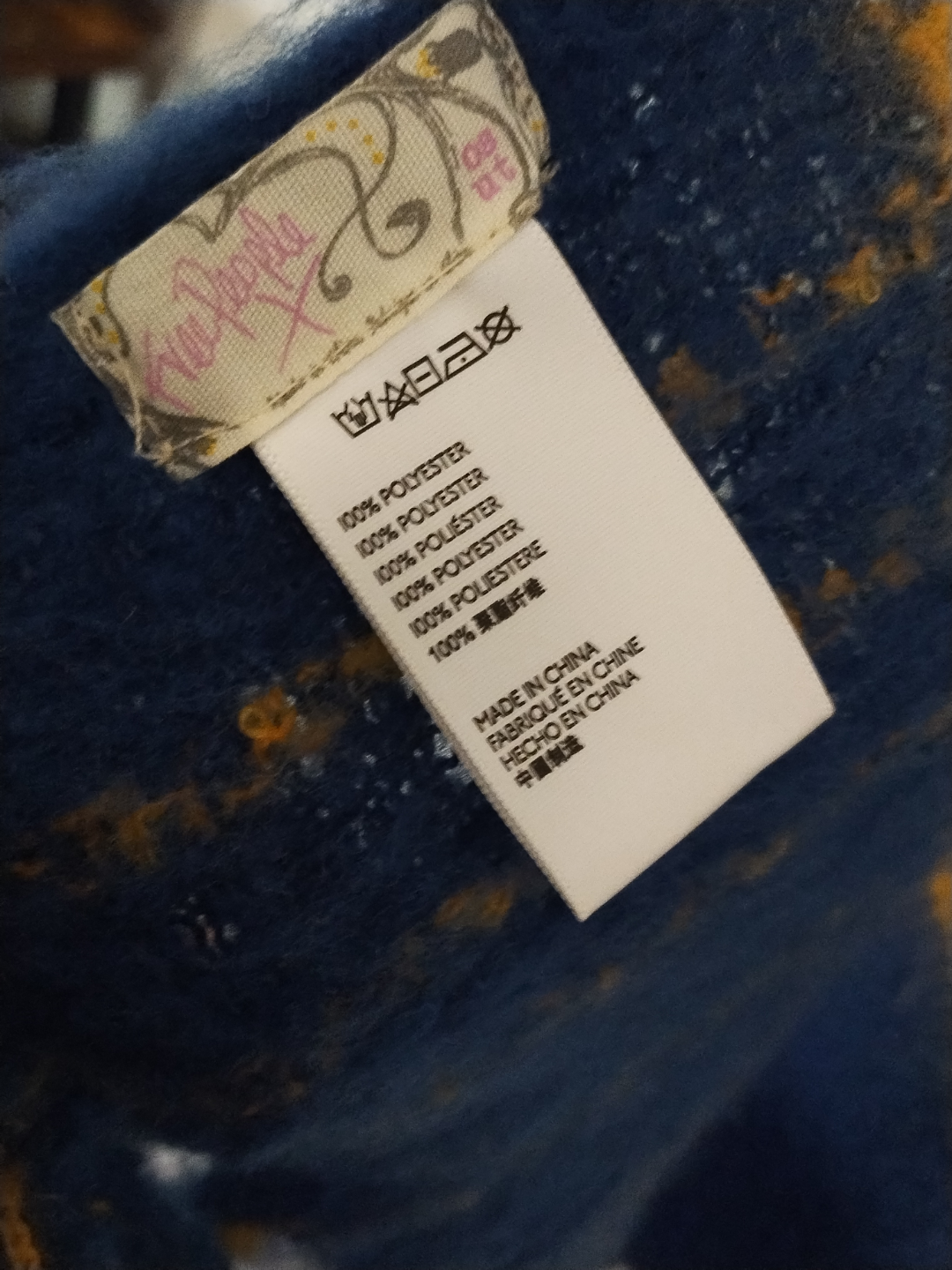 Free People oversize soft Blue and Gold Plaid Blanket Scarf - photo 3