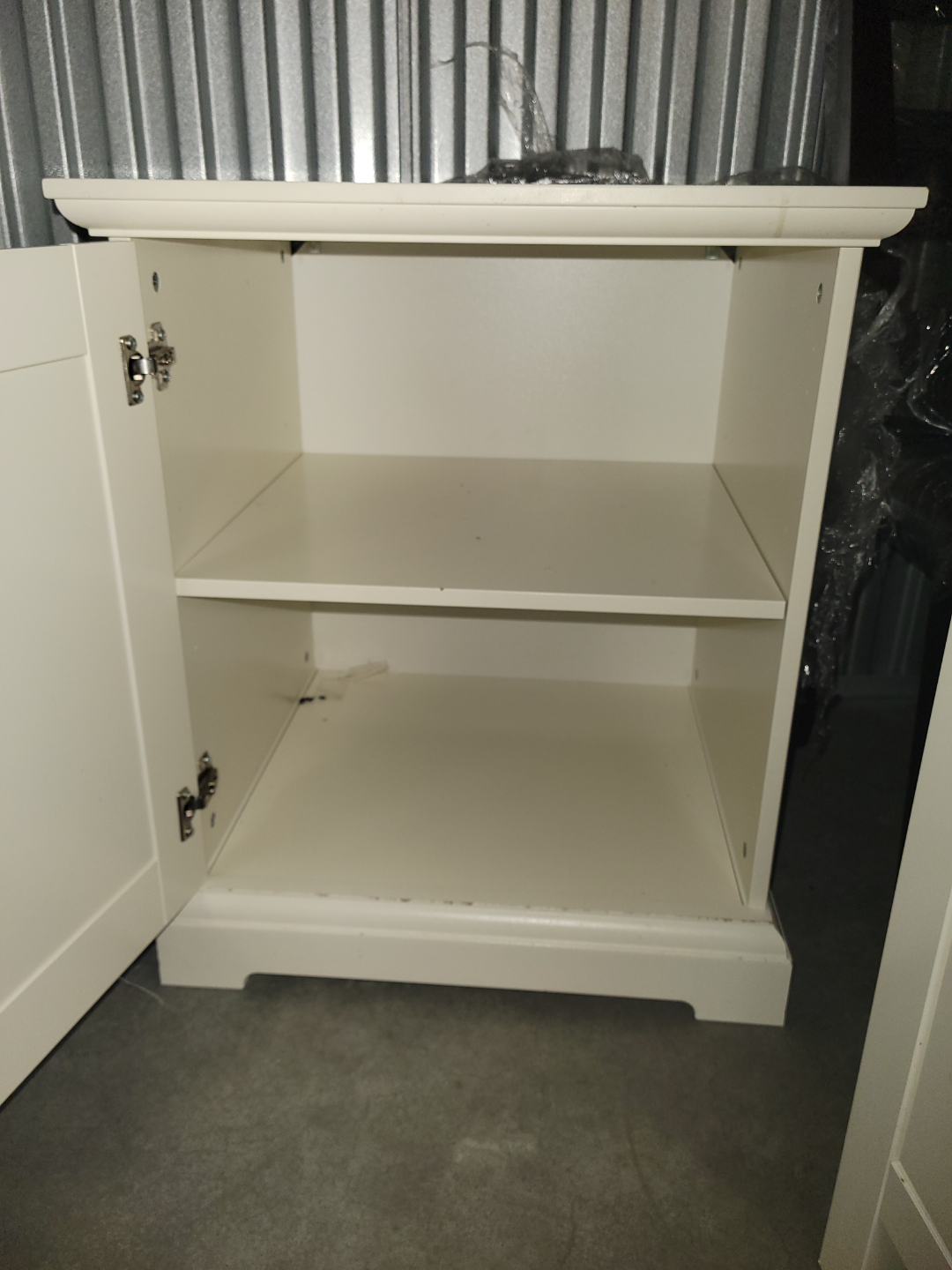 White Wooden Cabinet with One Door and Shelf - photo 2