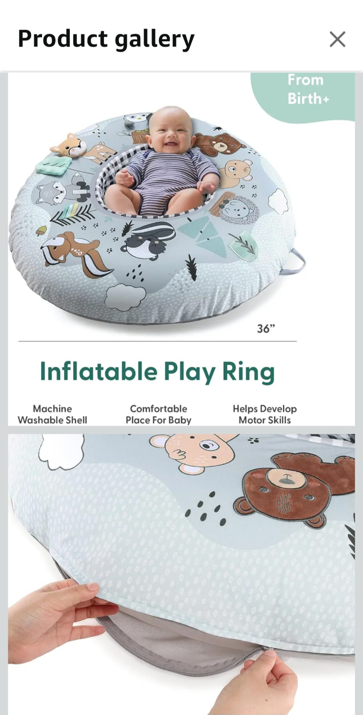 The Peanutshell Inflatable Baby Play Ring - Woodland - photo 2