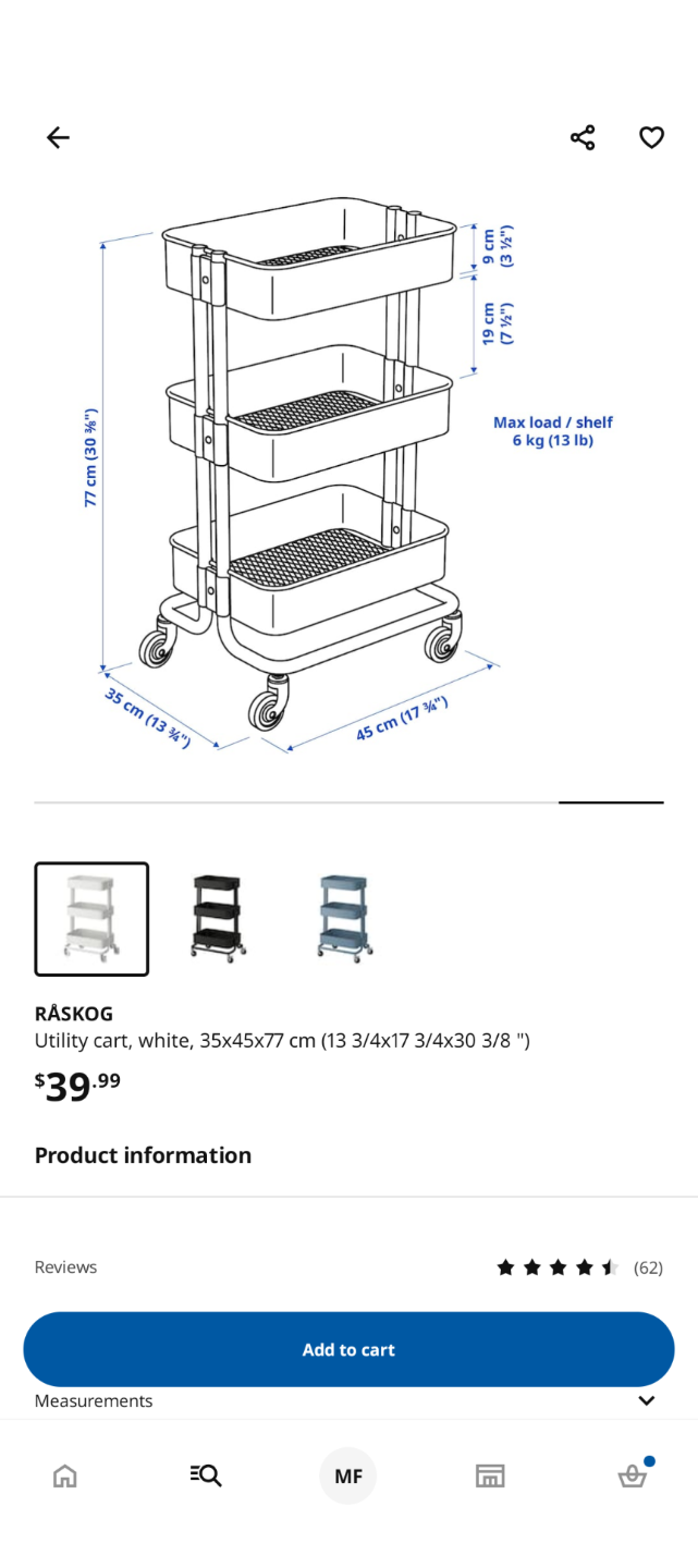 IKEA Raskog Utility Cart - White - photo 2