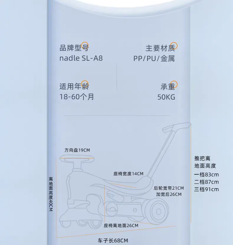 Nadle Multi-function Ride-on Car image indicator(6)