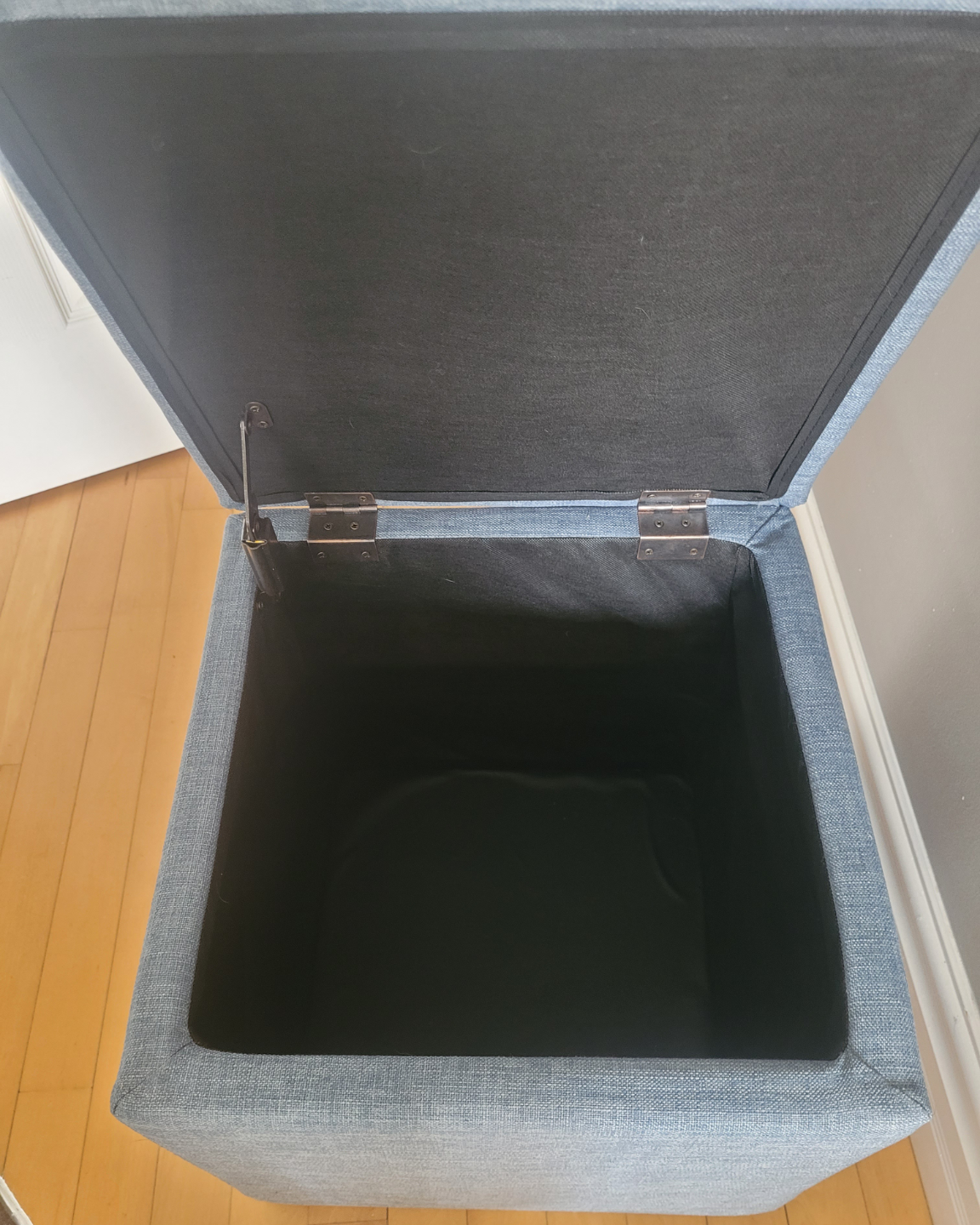 Blue Fabric Storage Ottoman - photo 3