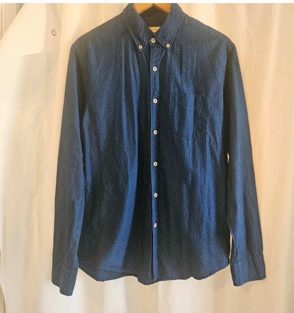 Premium Indigo Men's Classic Fit Long Sleeve Shirt Size M thumbnail