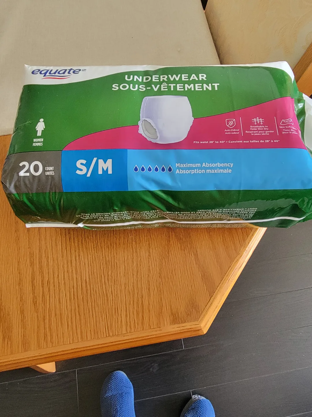 Equate Women's Underwear S/M, Maximum Absorbency, 20 Count thumbnail