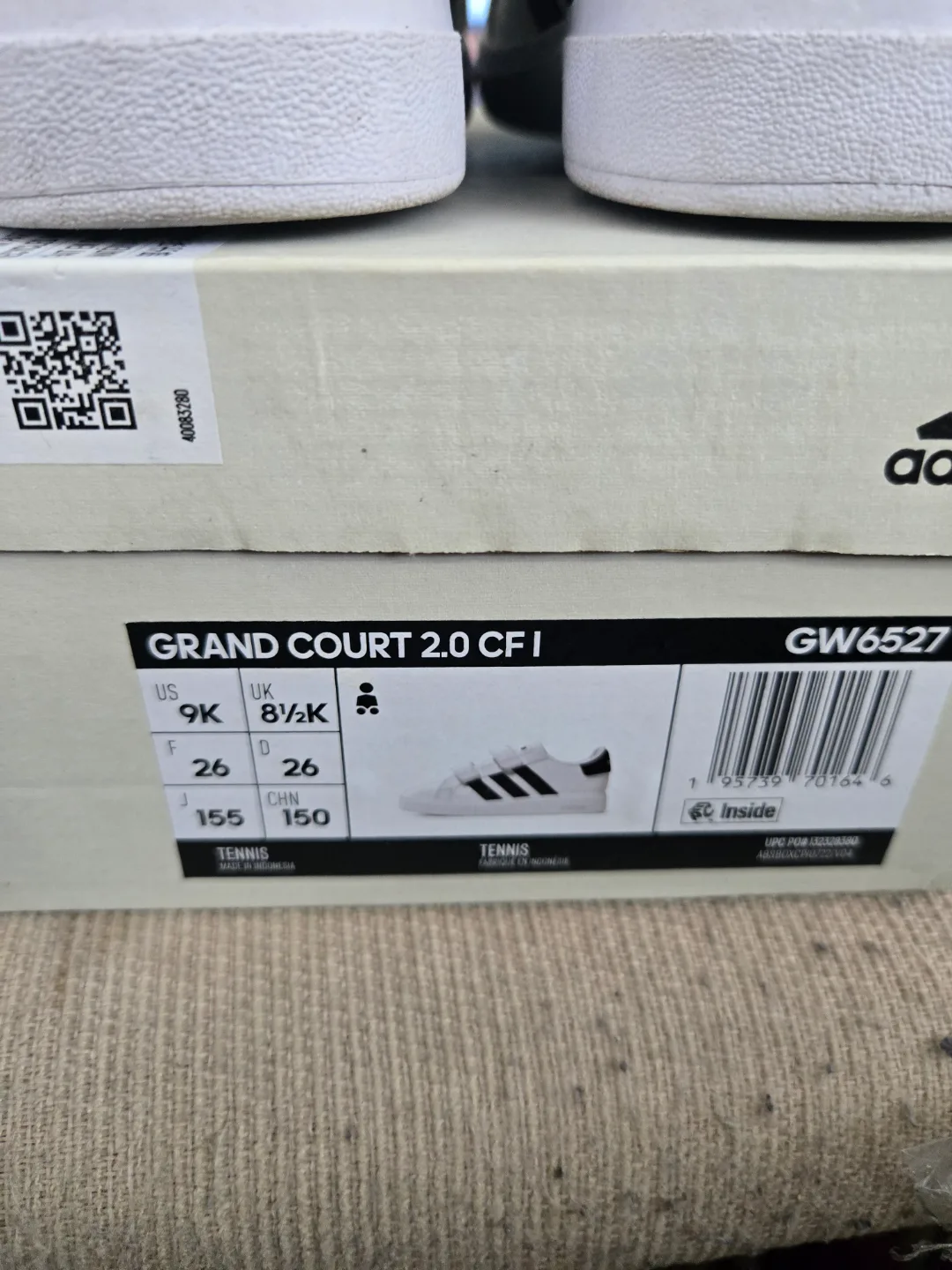 Adidas Grand Court 2.0 CF I Shoes - Size 9K thumbnail